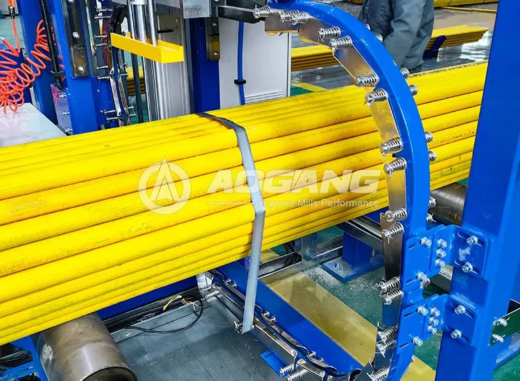 Máquina flejadora de tubos de acero
